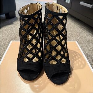 Michael Kors Black Peep-Toe Heels